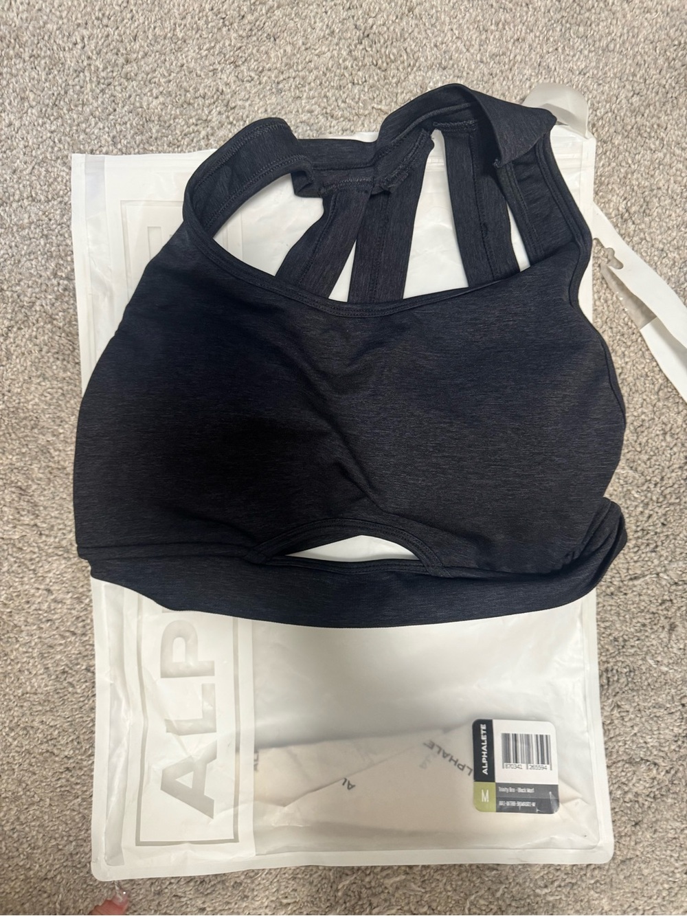 Alphalete Black Strappy High-Support Sports Bra